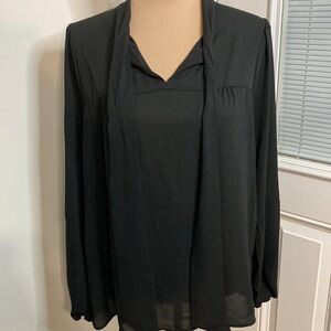 DKNY sheer black blouse
